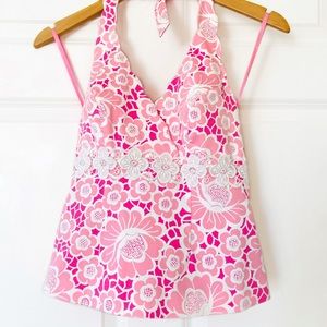 Lilly Pulitzer Halter Top Pink Print Size 4